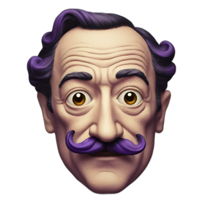 Salvador Dali with purple mustache sticker