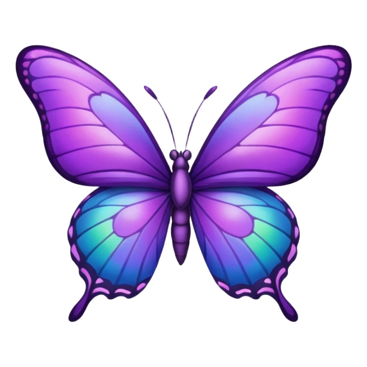Purple butterfly in emoji sticker