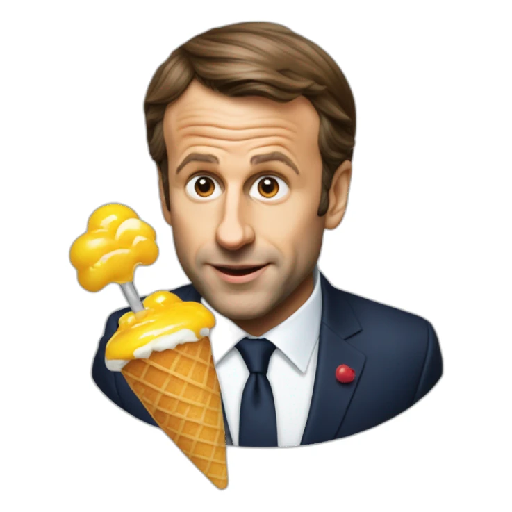 Emanuel macron qui mange une glace sticker