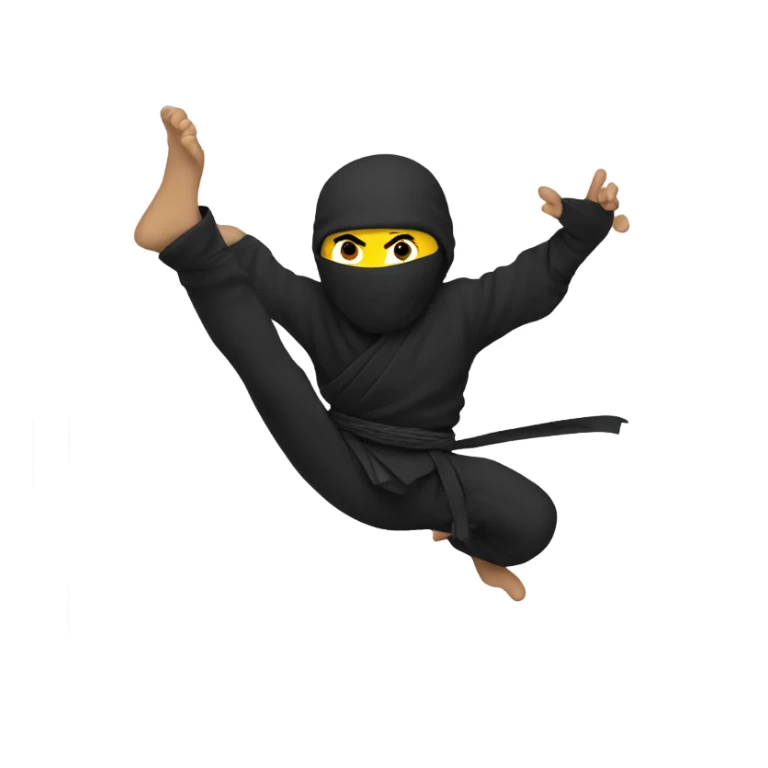 Ninja falling down sticker