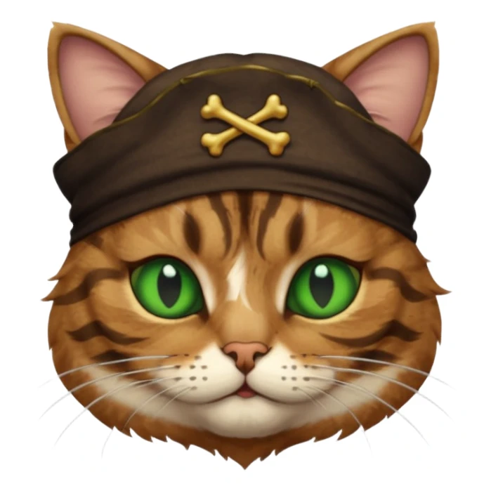 pirate cat with one closed eye sticker