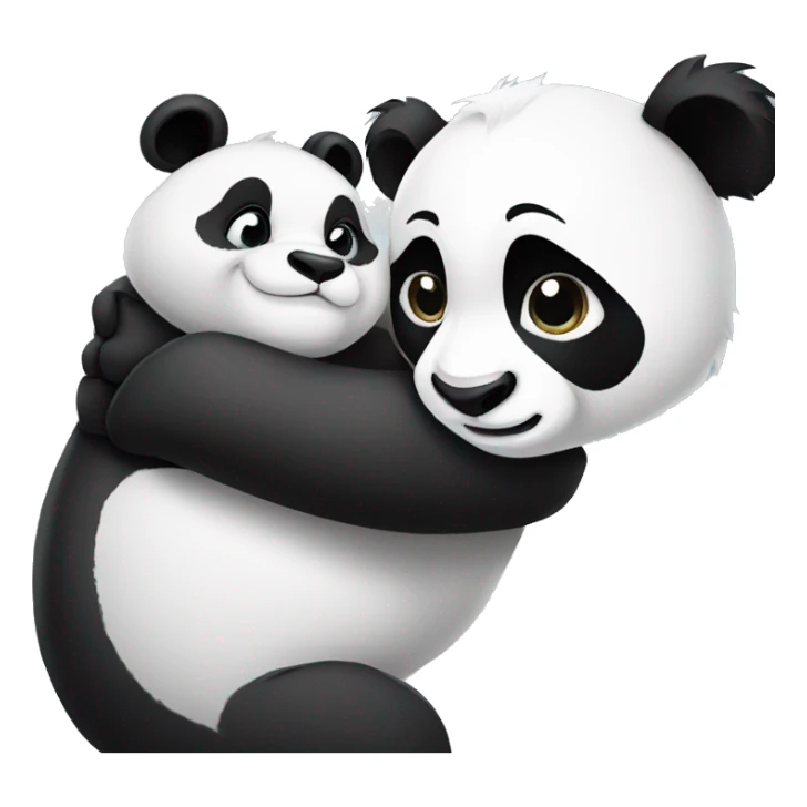 Panda and simba hugging  sticker