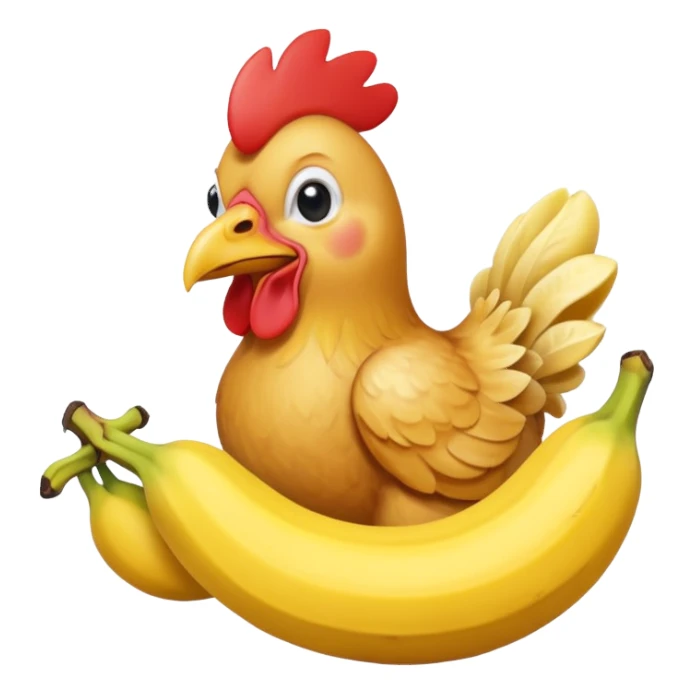 Chicken eating banana  sticker