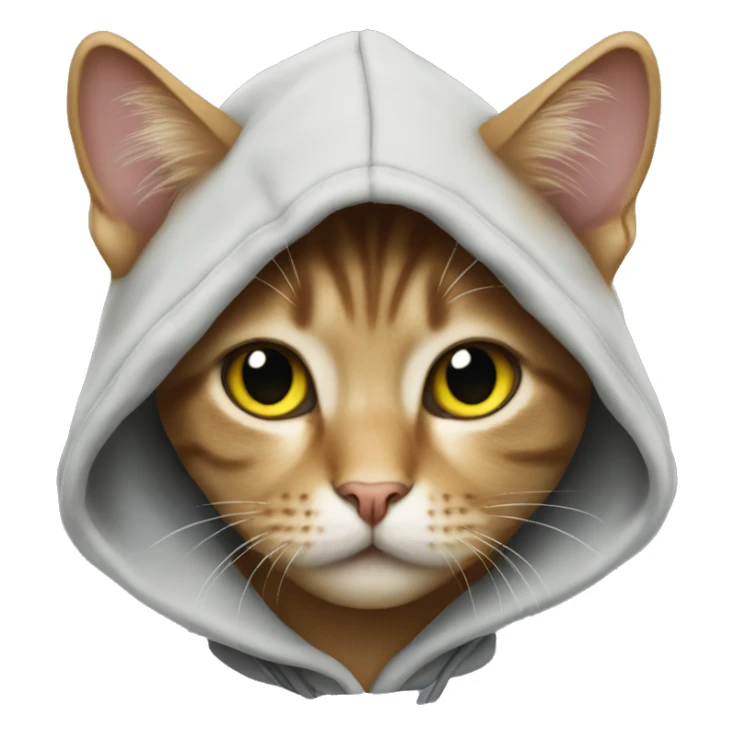 Cat wearing in hoody sticker