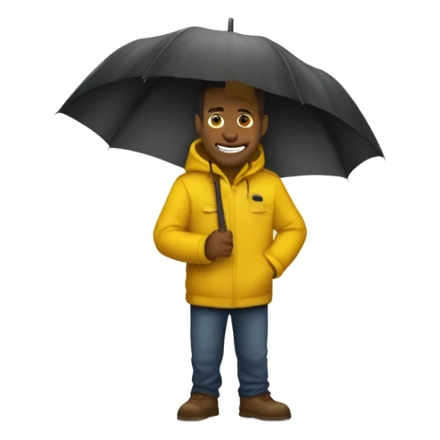 guarda chuva amarelo fechado sticker