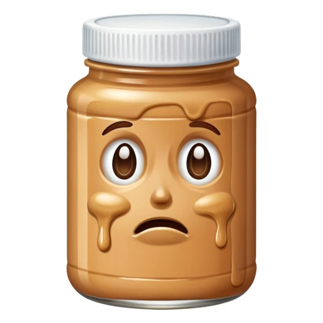 Crying peanut butter jar sticker