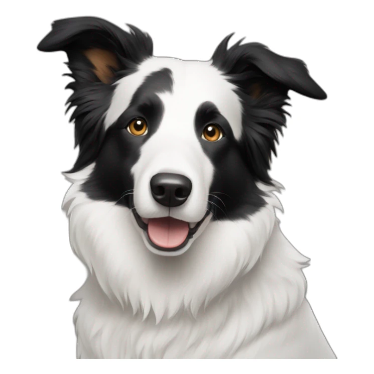 border-collie-all white- no black sticker