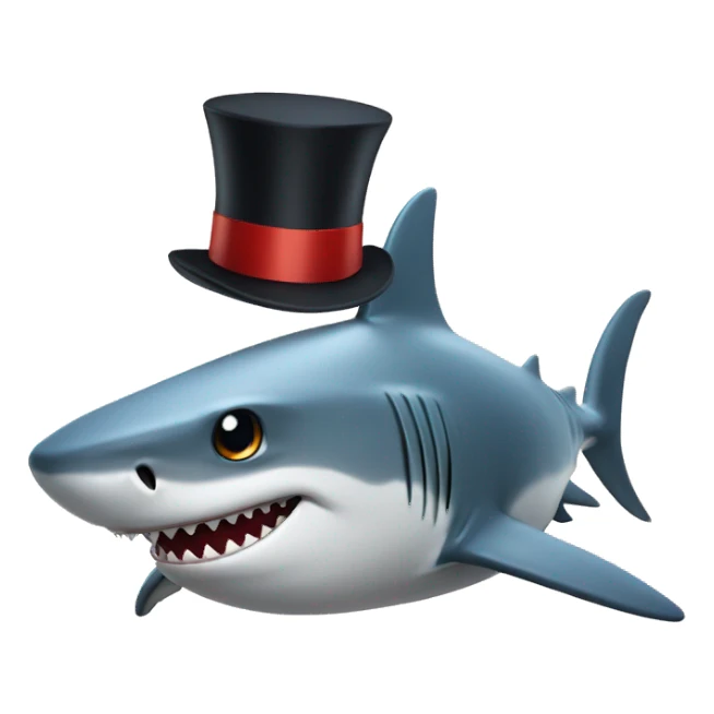 Shark with a top hat sticker