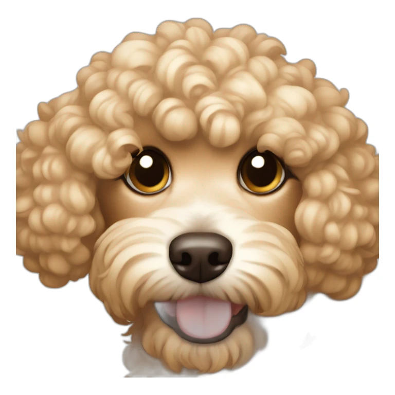 Curly Fur, Light blonde, Light Brown ears, Cavapoo adult sticker