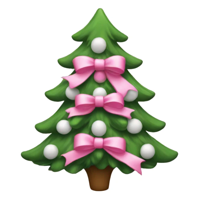 Christmas tree with pink and white bows sticker