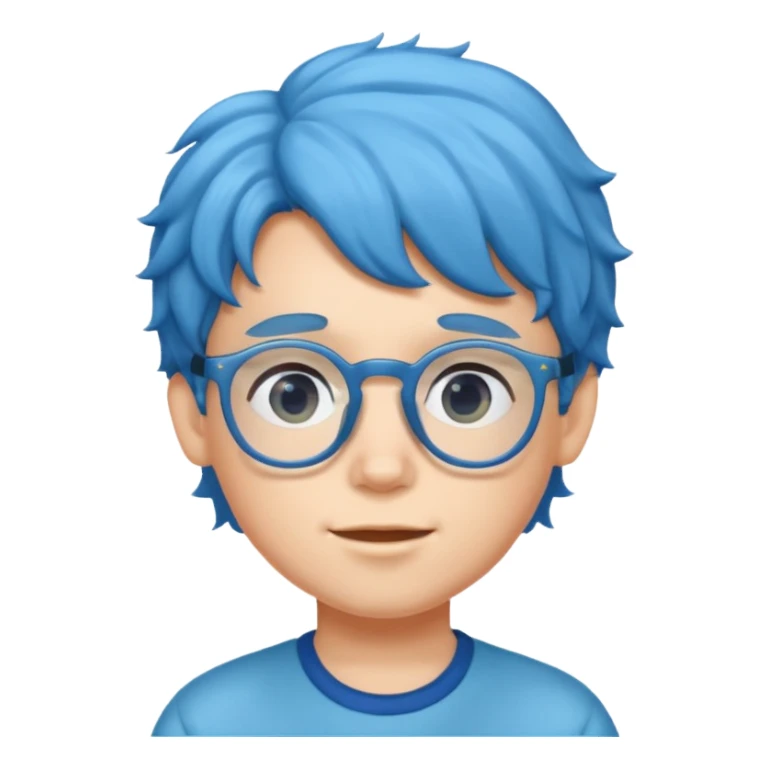 blue wavy haired kid with glasses sticker