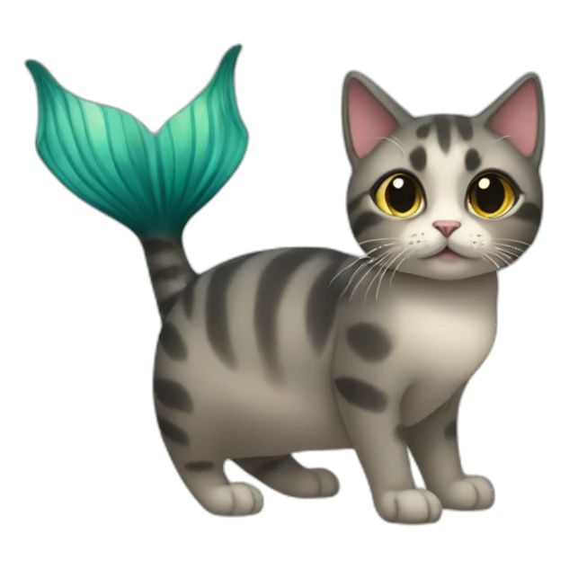 Cat with a mermaid tail sticker