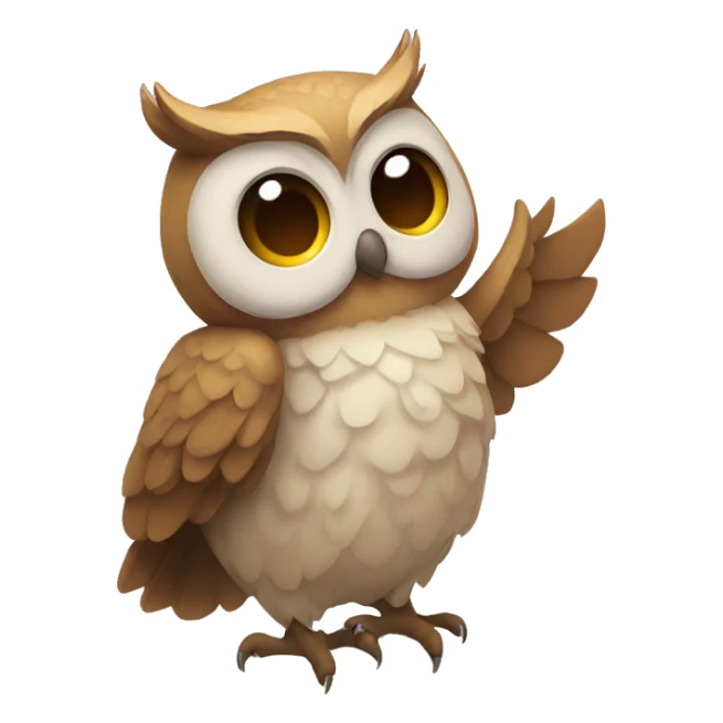 An owl sending hearts emoji sticker