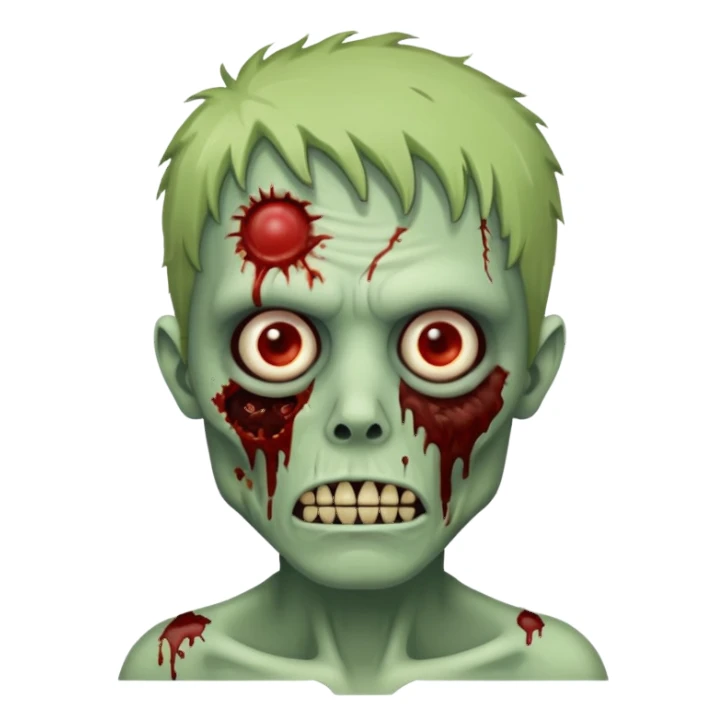 Zombie with short shag sticker