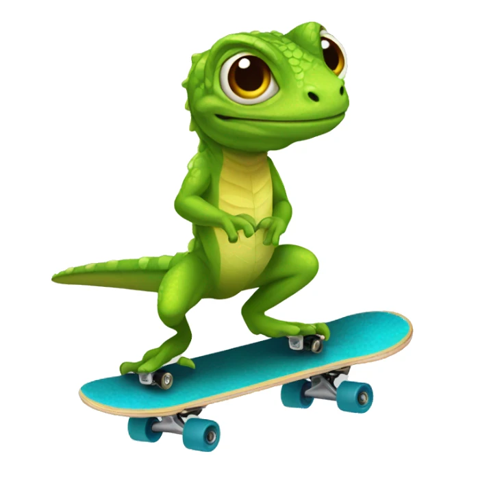 Lizard on skateboard  sticker