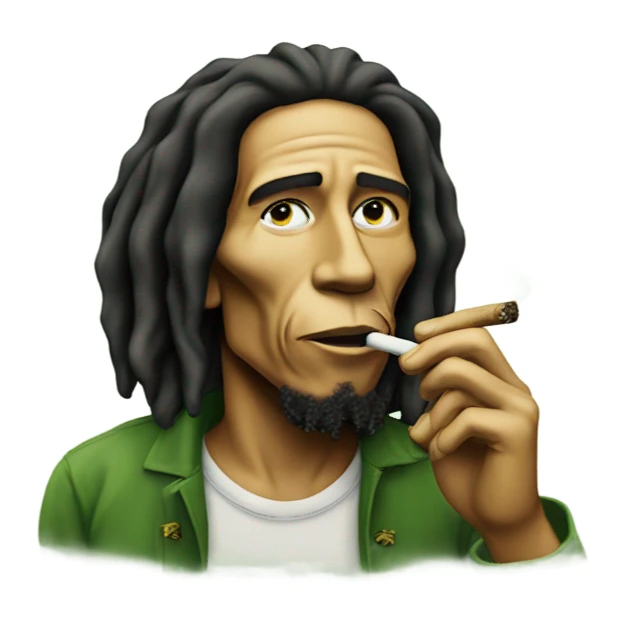 bob marley smoking joint sticker