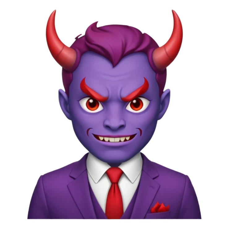purple face devil with suit sticker