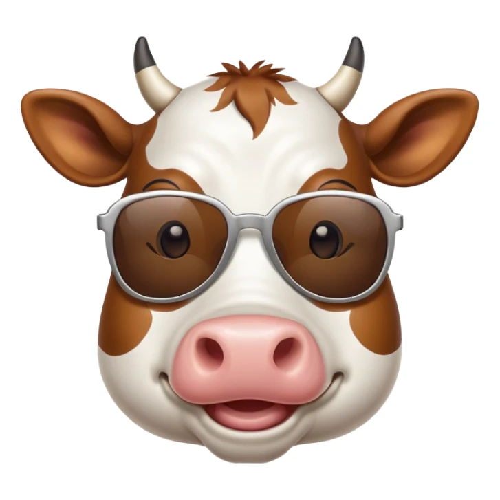 Cow wearing sunglasses  sticker