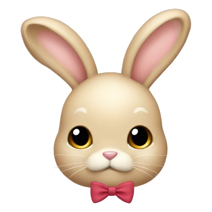 beige bunny with a bow sticker