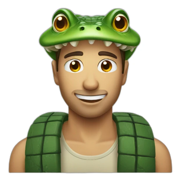 man with a croc on his head sticker