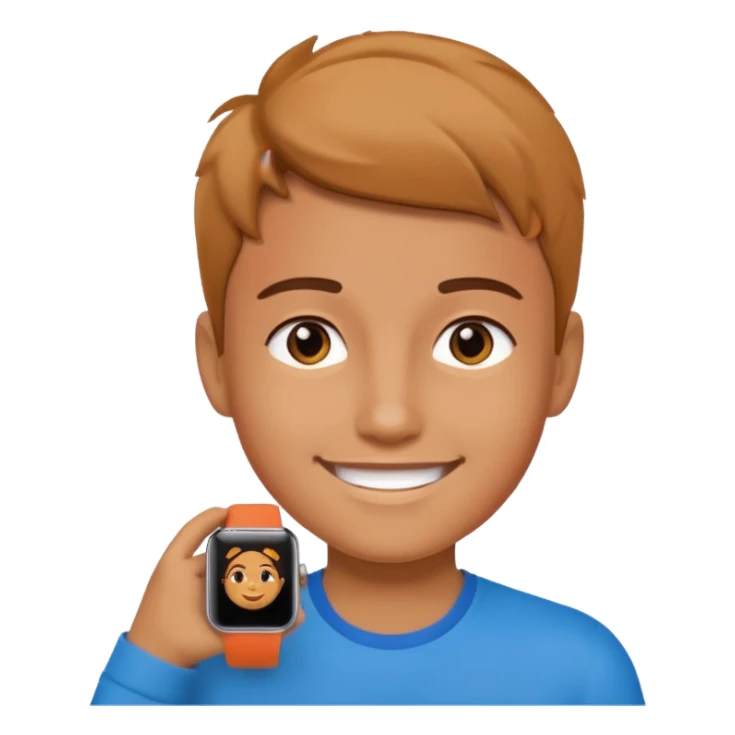 Young person wearing a smartwatch sticker