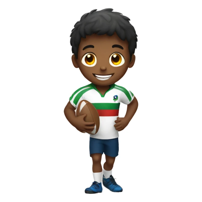 HAPPY KID WITH A RUGBY BALL sticker