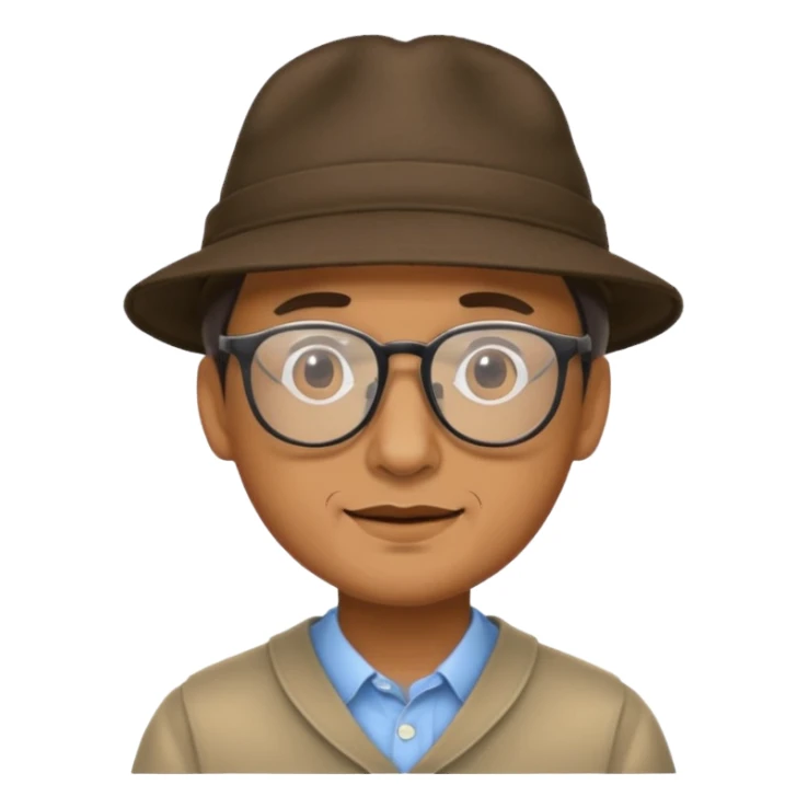 man wearing hats and glasses sticker