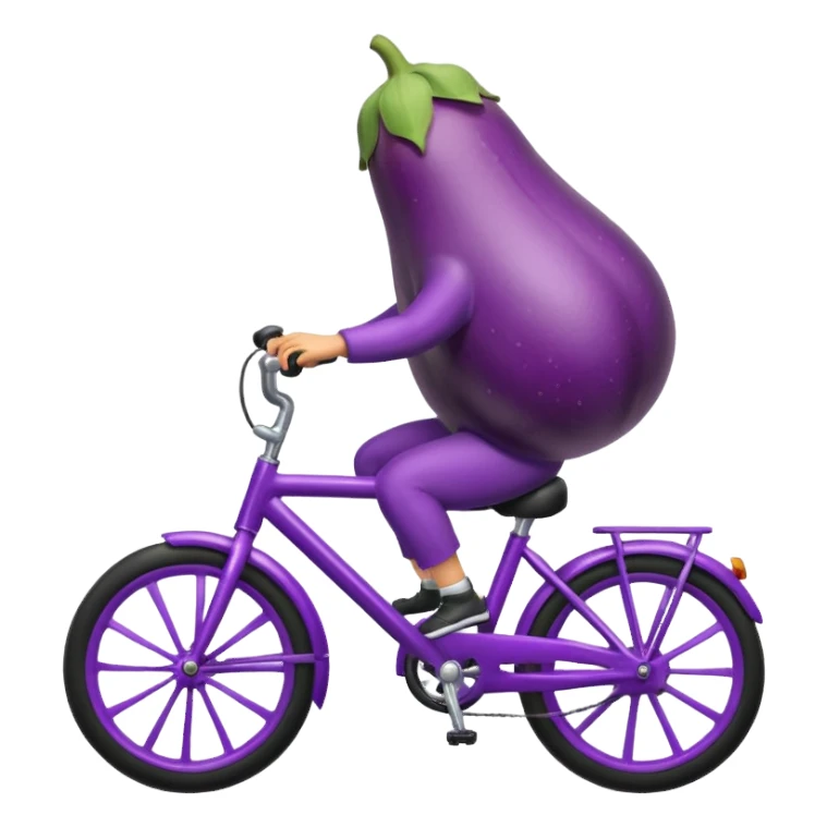 Eggplant riding bike  sticker