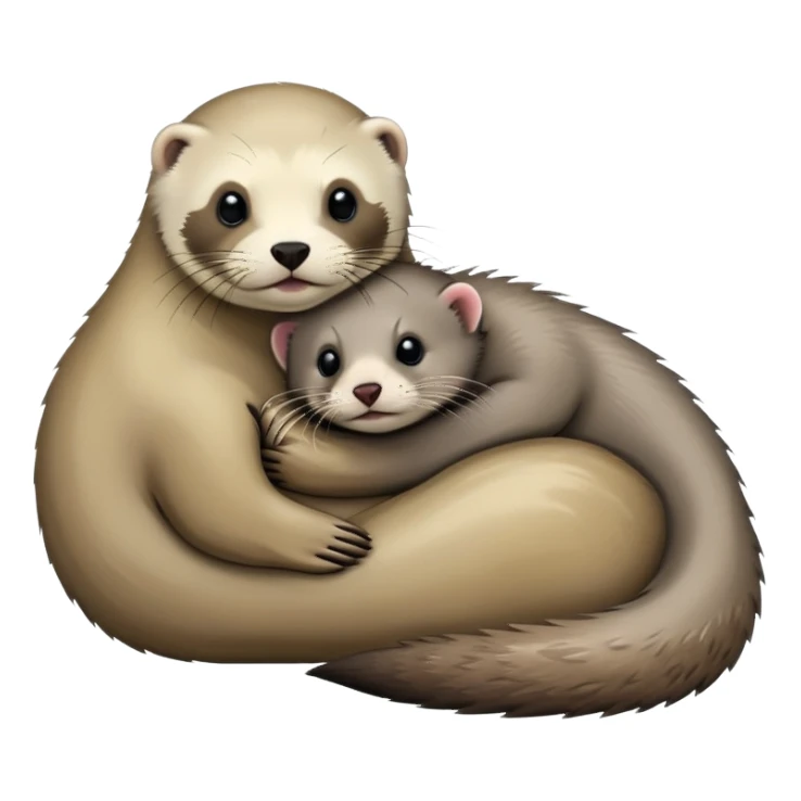 seal hugging ferret  sticker