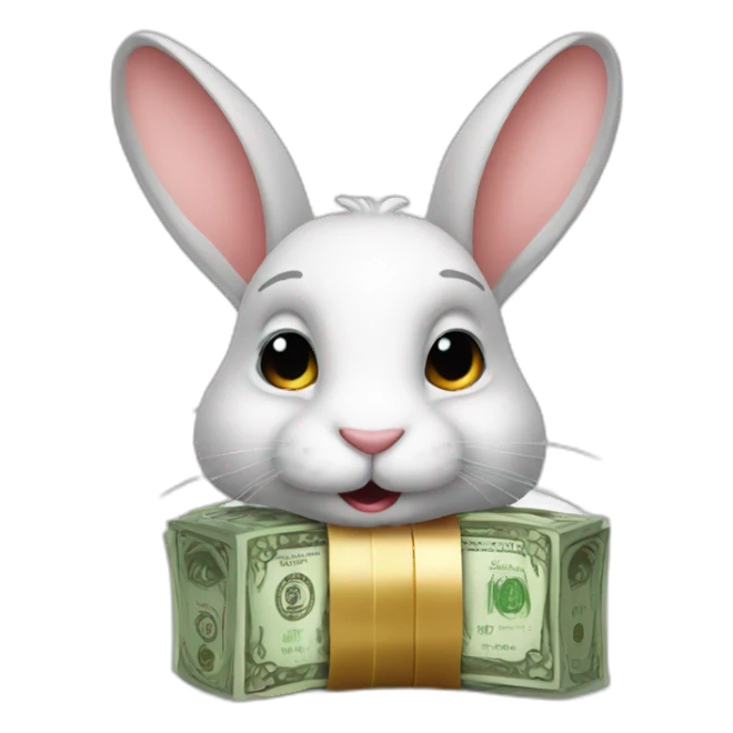 rabbit with money sticker