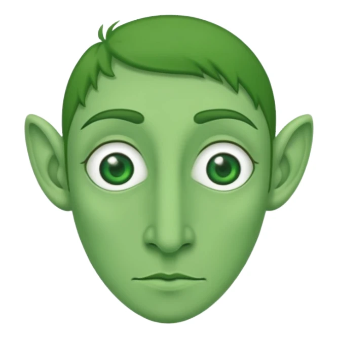 A green head with a green long nose sticker