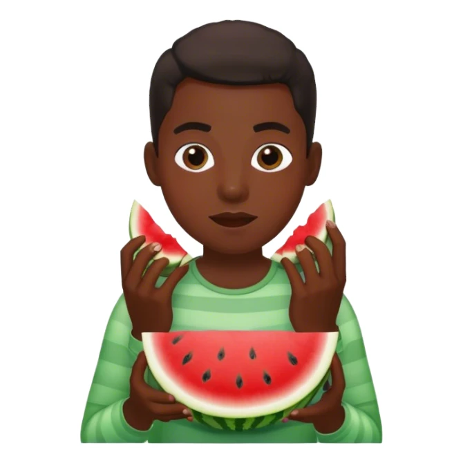 black human eating watermelon sticker