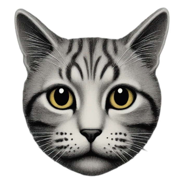 cat face by edward gorey sticker