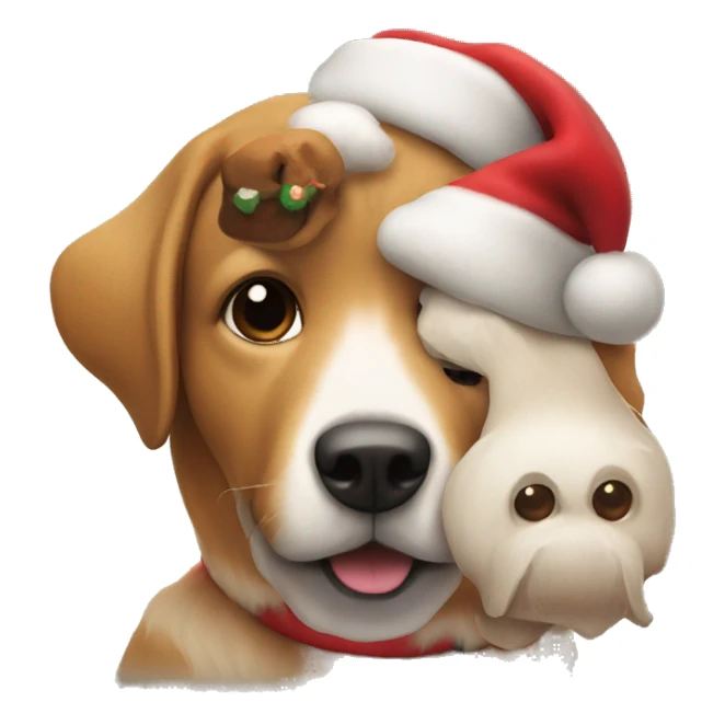 Dog with santa  sticker