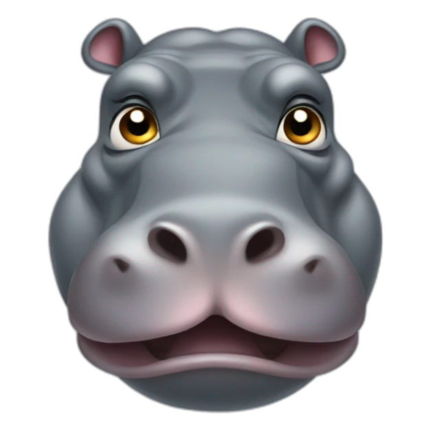 hippopotamus raised eyebrow sticker