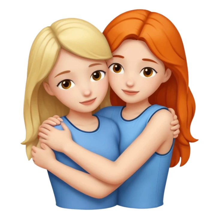 دو رفیق دختر که همدیگر رو عاشقانه بغل کردند و عمیق خیلی هستند sticker