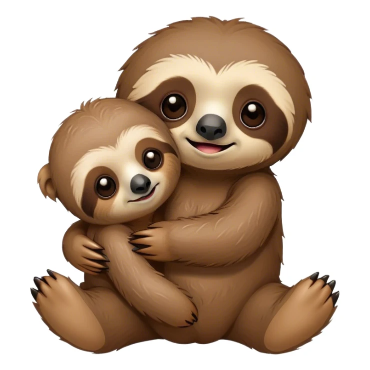 Baby sloth hugging a teddy bear sticker
