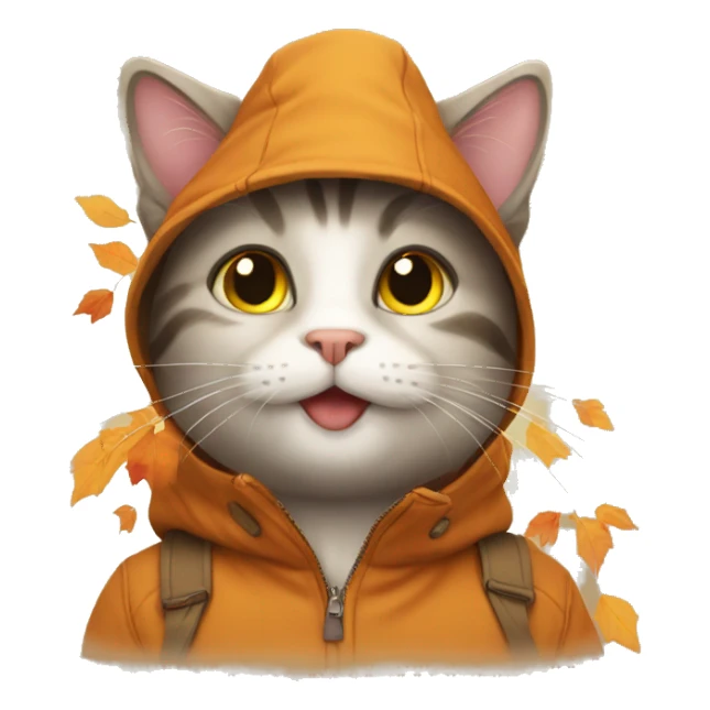 cat in autumn sticker