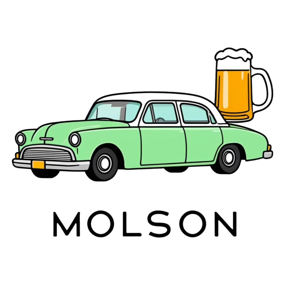 moloson canadian beer car sticker