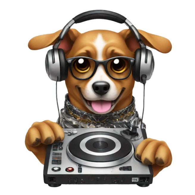 Dog djing sticker