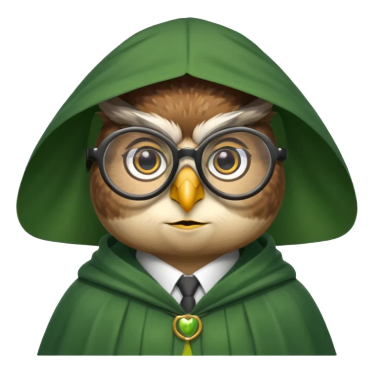 owl professor in green cloak sticker