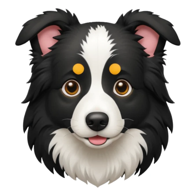Completely black no white Border Collie sticker