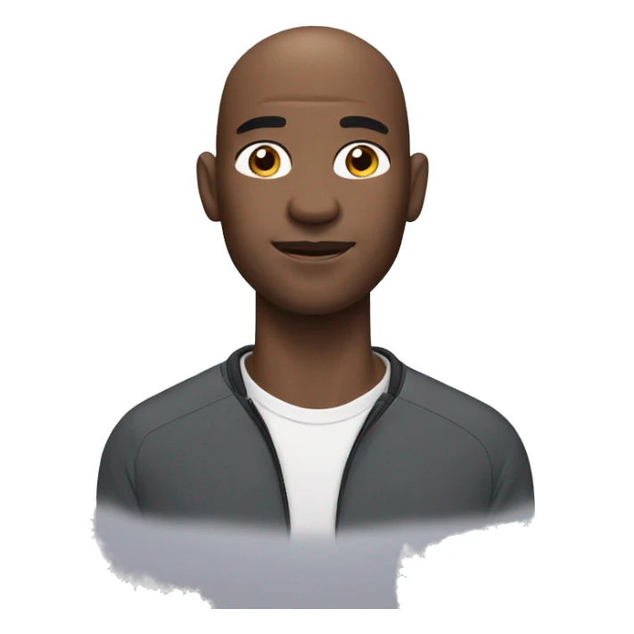 bald black man with airpods sticker