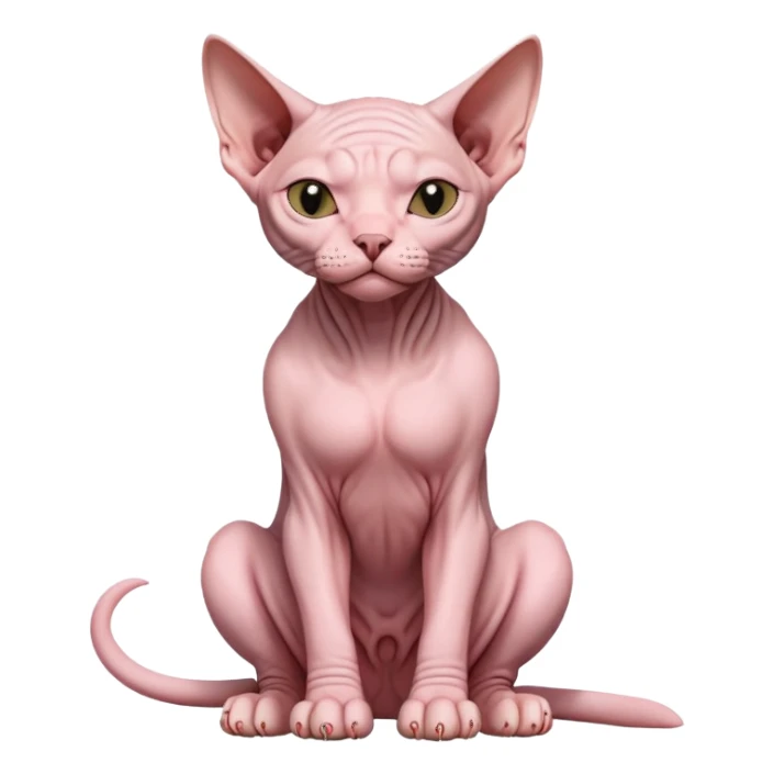 sphynx cat full body sitting with eyes closed sticker