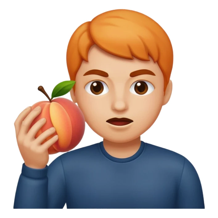 Smacking a peach sticker