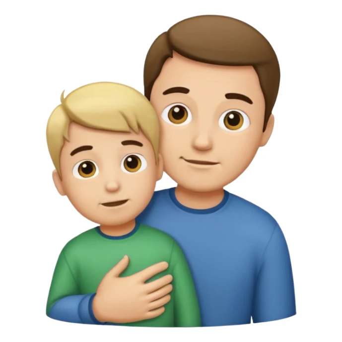 father and boy sticker