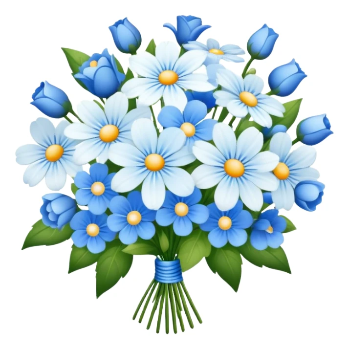 Blue and white doer bouquet  sticker