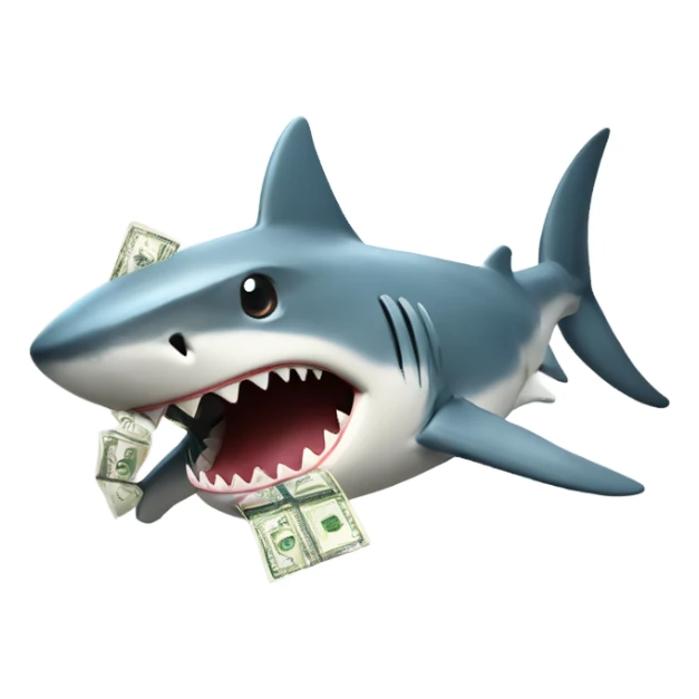 Shark with a money sticker