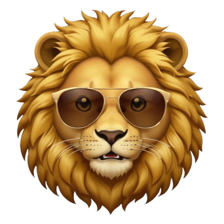 simple lion face with dark sunglasses sticker