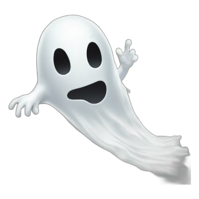 ghost appearing through wall ejecting a white milky substance forward sticker